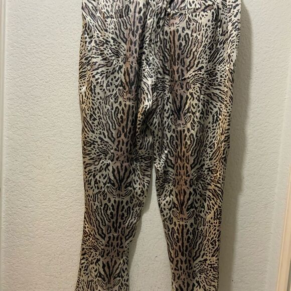 ATM Anthony Thomas Melillo Women's Silk Ocelot Leopard Print Trouser Pants S - Picture 5 of 10